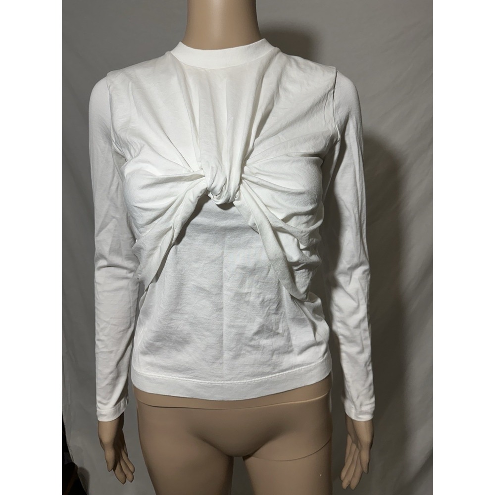 marques‎ almeida Woman Jersey Knot White Top